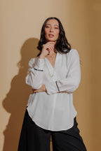 White Trimmed Blogger Shirt