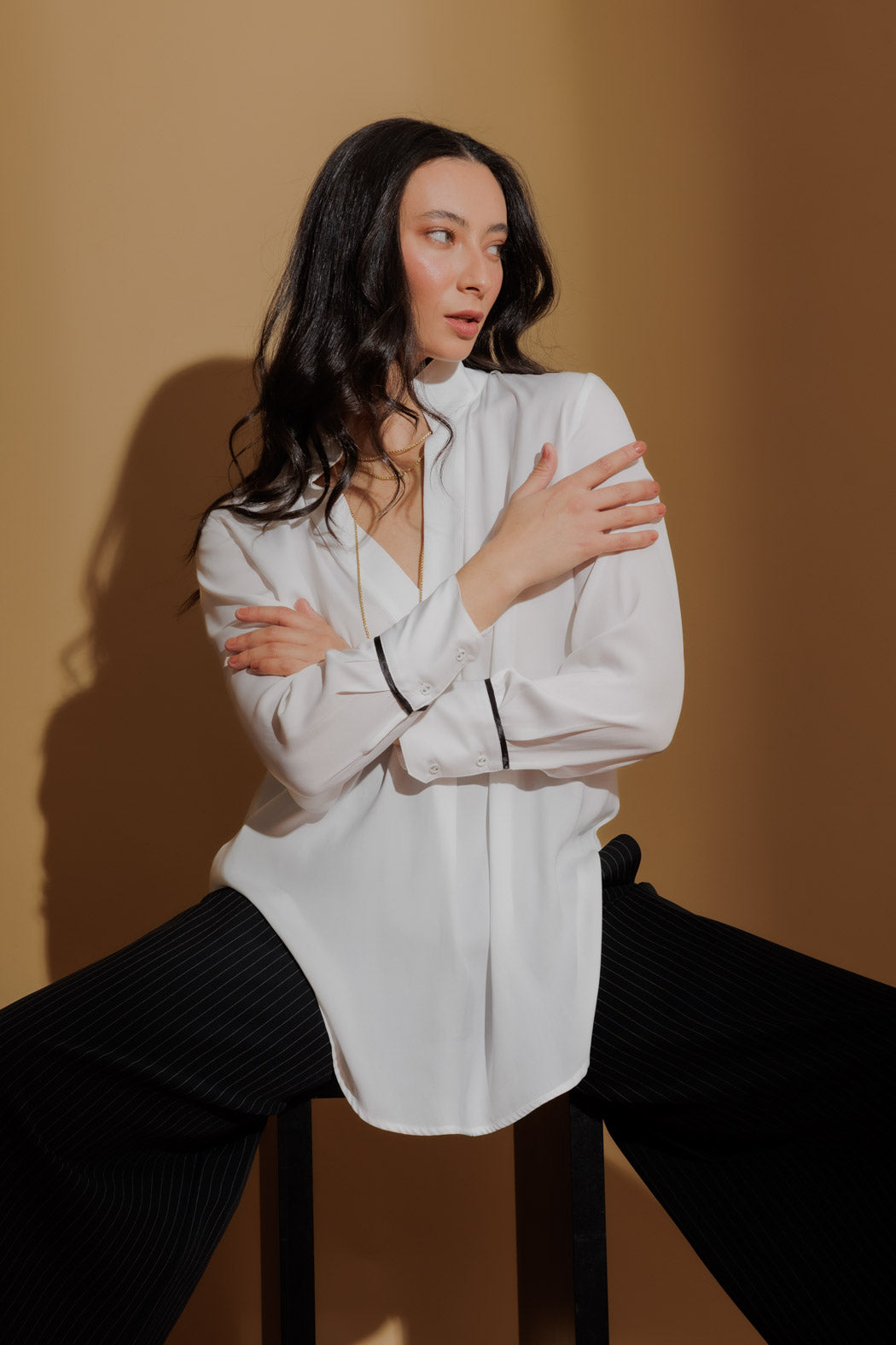 White Trimmed Blogger Shirt