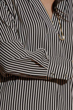 Thin Stripe Silky Blogger Shirt Thin Stripe