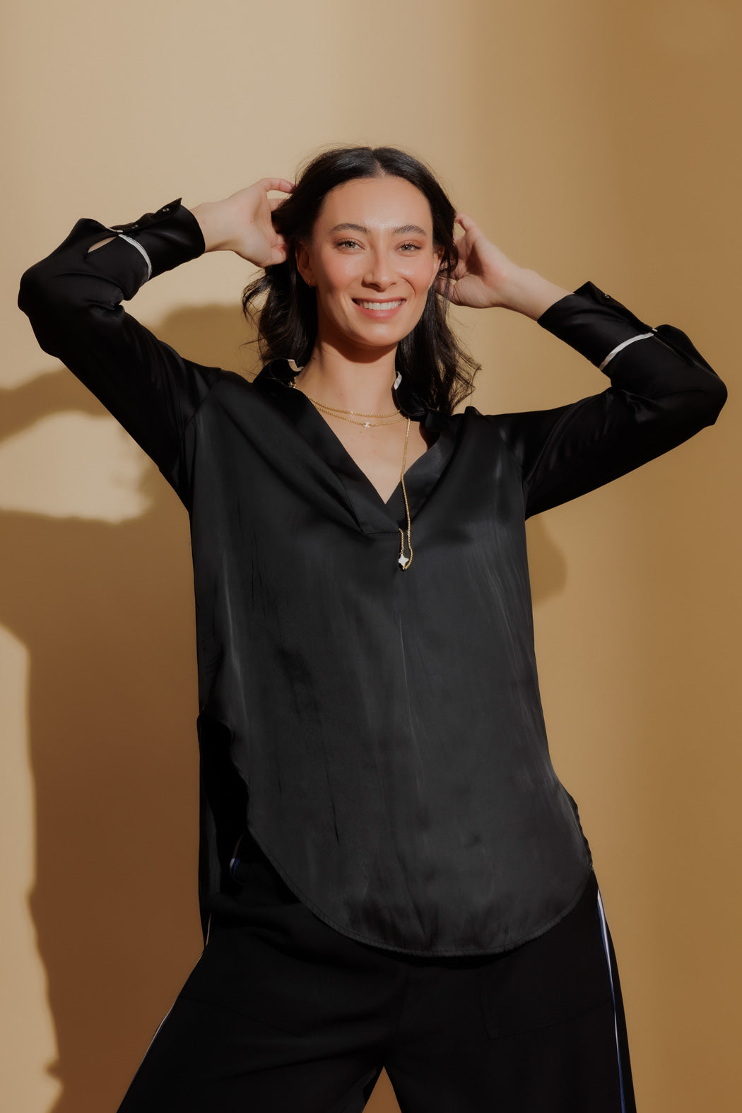 Black Trimmed Blogger Shirt