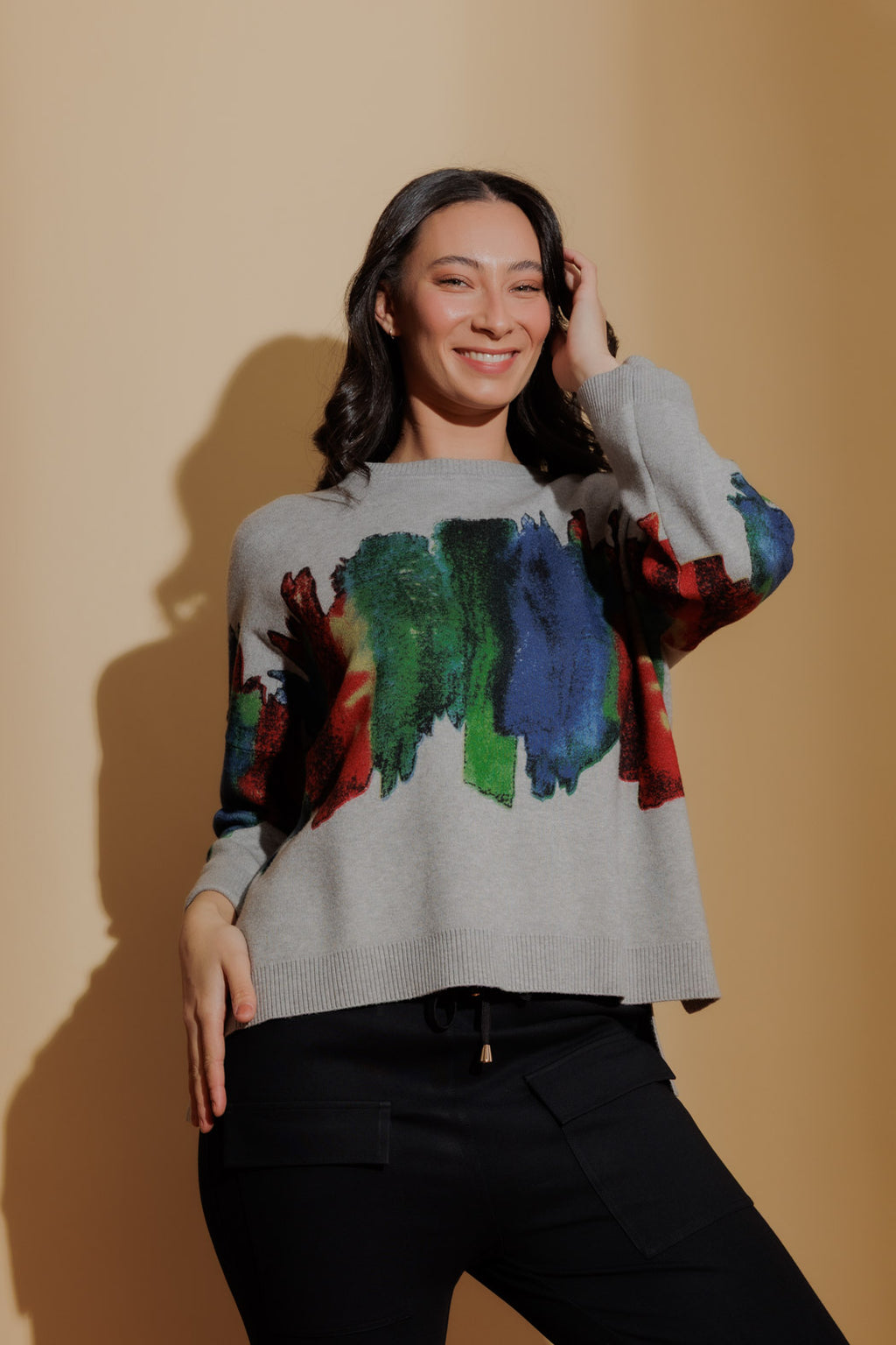 Silver Rainbow Knit Jumper Silver S
