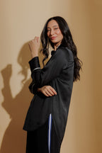 Black Trimmed Blogger Shirt