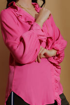 Pink Double Ruffle Blouse