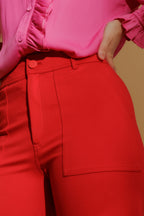 Red Ponte Pocket Pant