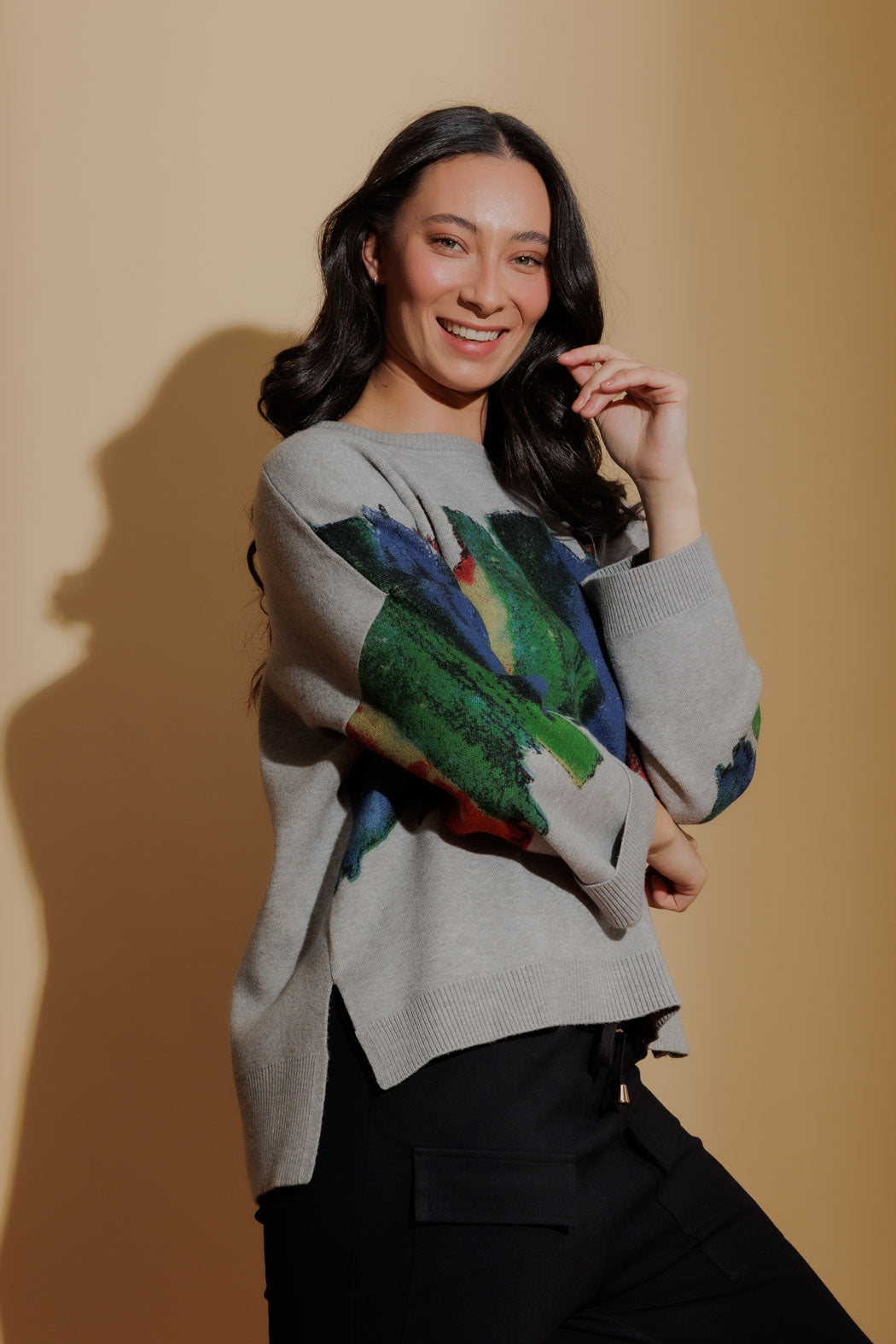 Silver Rainbow Knit Jumper Silver S
