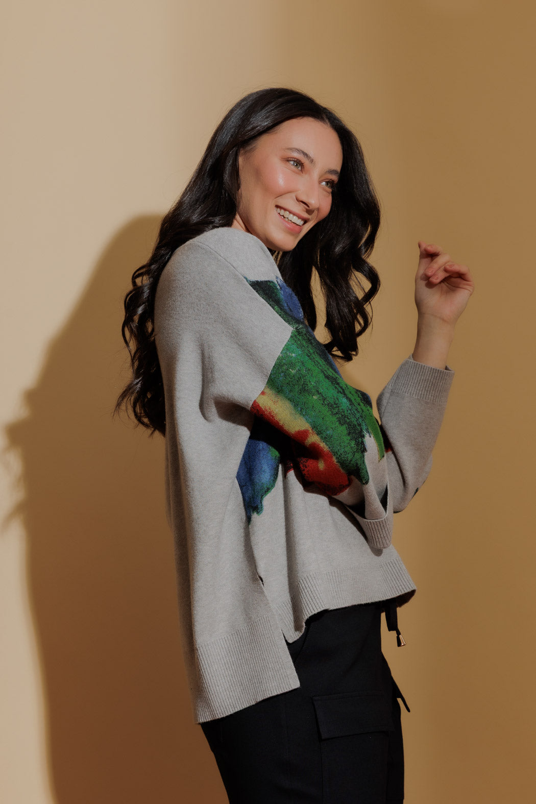 Silver Rainbow Knit Jumper Silver S
