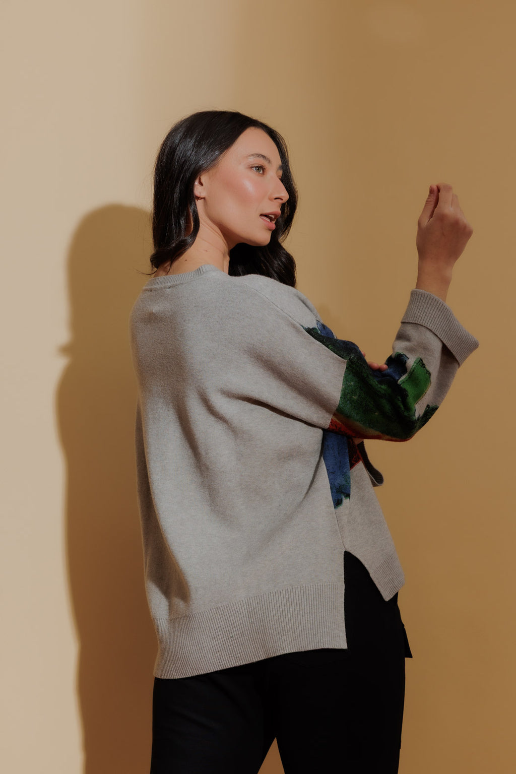 Silver Rainbow Knit Jumper Silver S