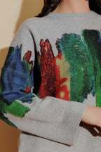 Silver Rainbow Knit Jumper Silver S