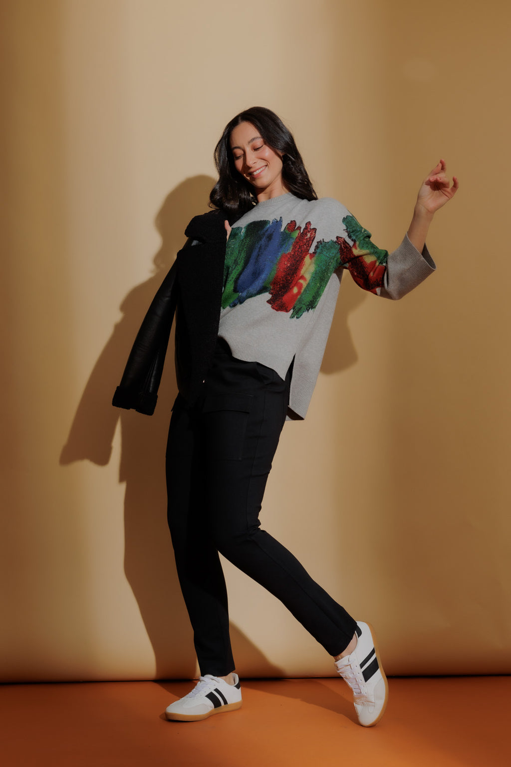 Silver Rainbow Knit Jumper Silver S