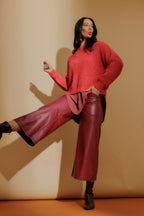 Red Croc Coated Jet Culotte
