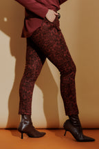 Burgundy Animal Suede Cargo Jogger Pant
