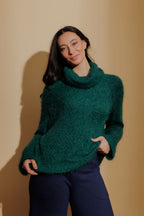 Jade Fluffy Roll Neck Jumper