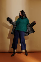 Jade Fluffy Roll Neck Jumper