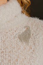 Silver Diamante Pin Brooch Silver O/S