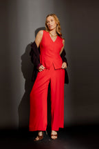 Red Euro Lace Up Vest