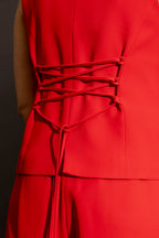 Red Euro Lace Up Vest