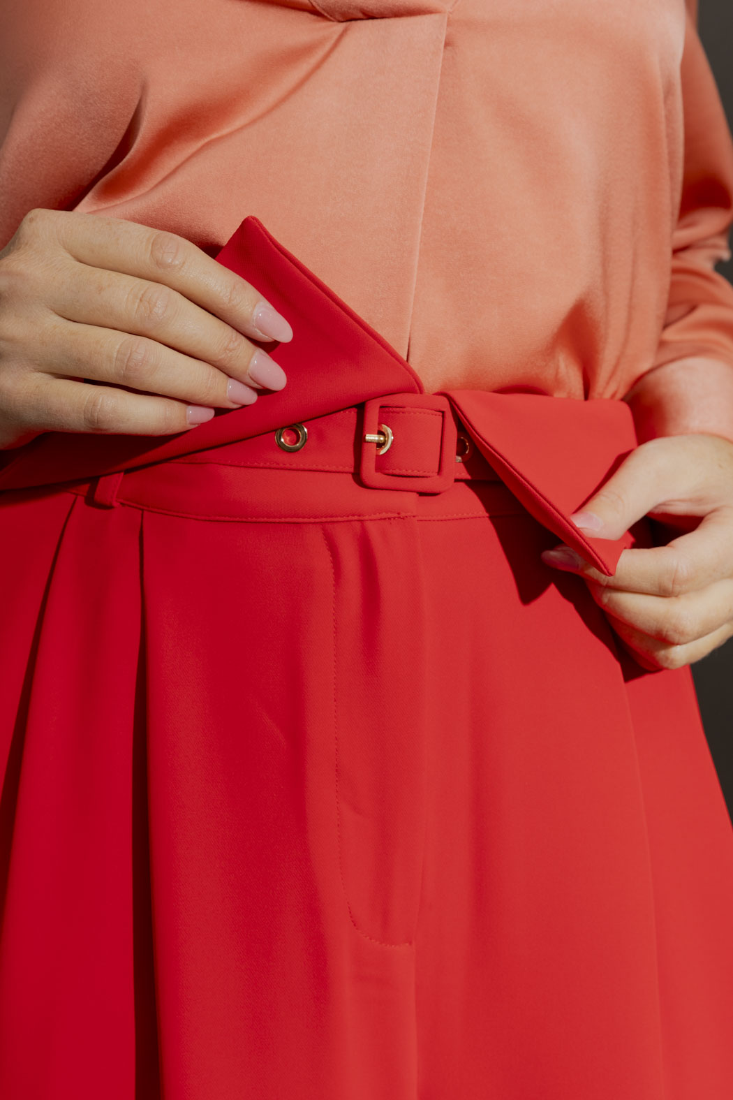 Red Euro Fold Over Pant