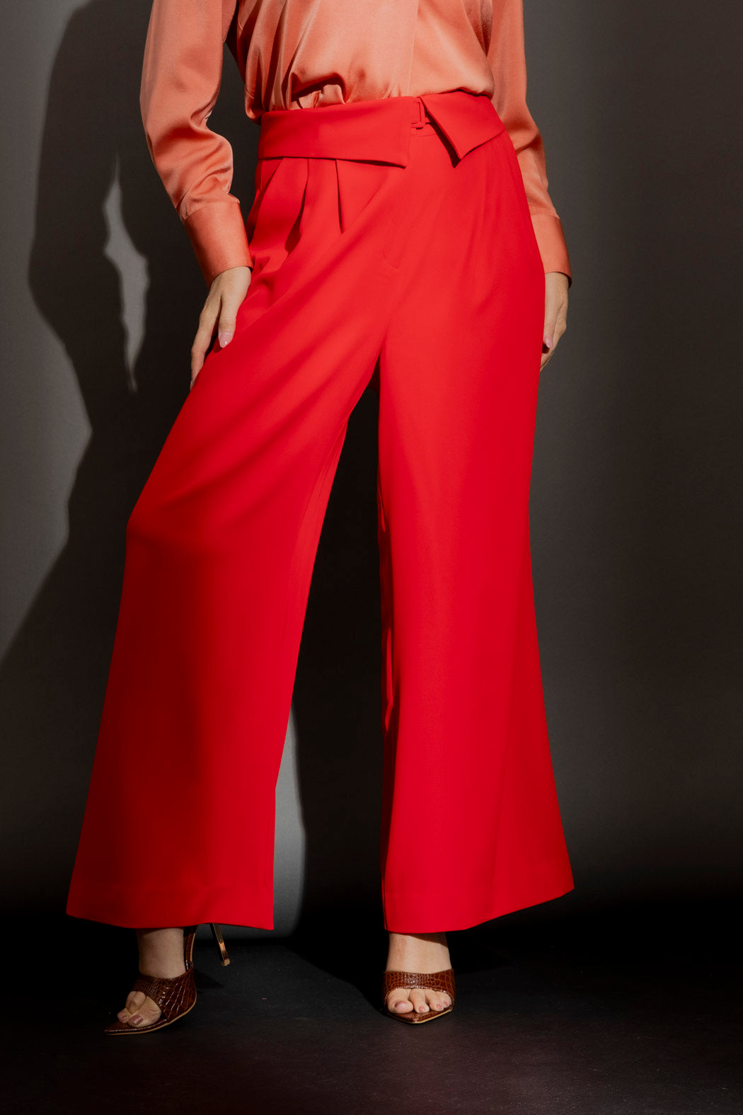 Red Euro Fold Over Pant