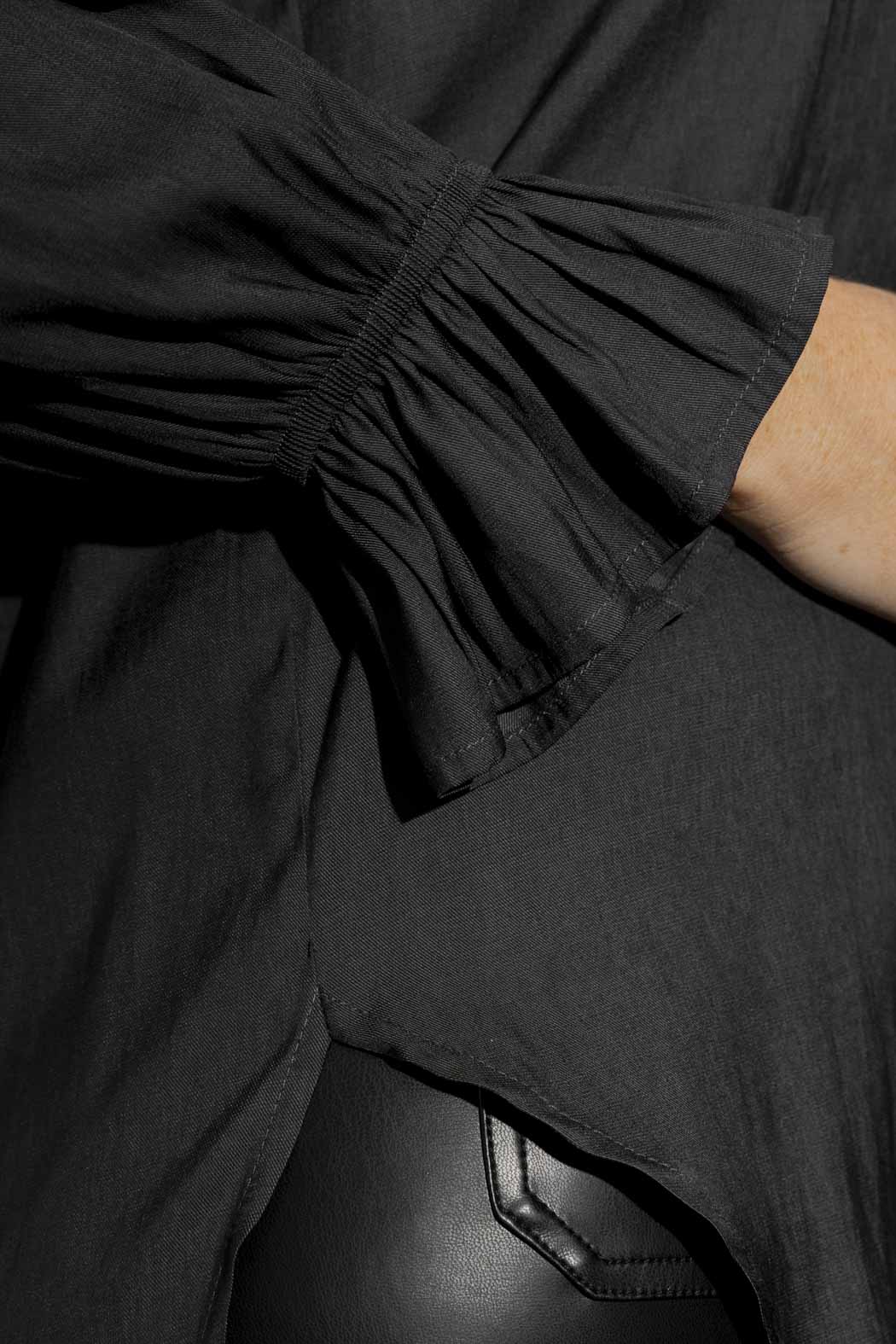 Dark Charcoal Ruffle Blogger Shirt Dark Charcoal