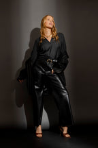 Dark Charcoal Ruffle Blogger Shirt Dark Charcoal