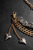 Double Heart Chain Belt Gold/Silver O/S