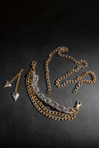 Double Heart Chain Belt Gold/Silver O/S