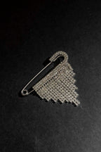 Silver Diamante Pin Brooch Silver O/S