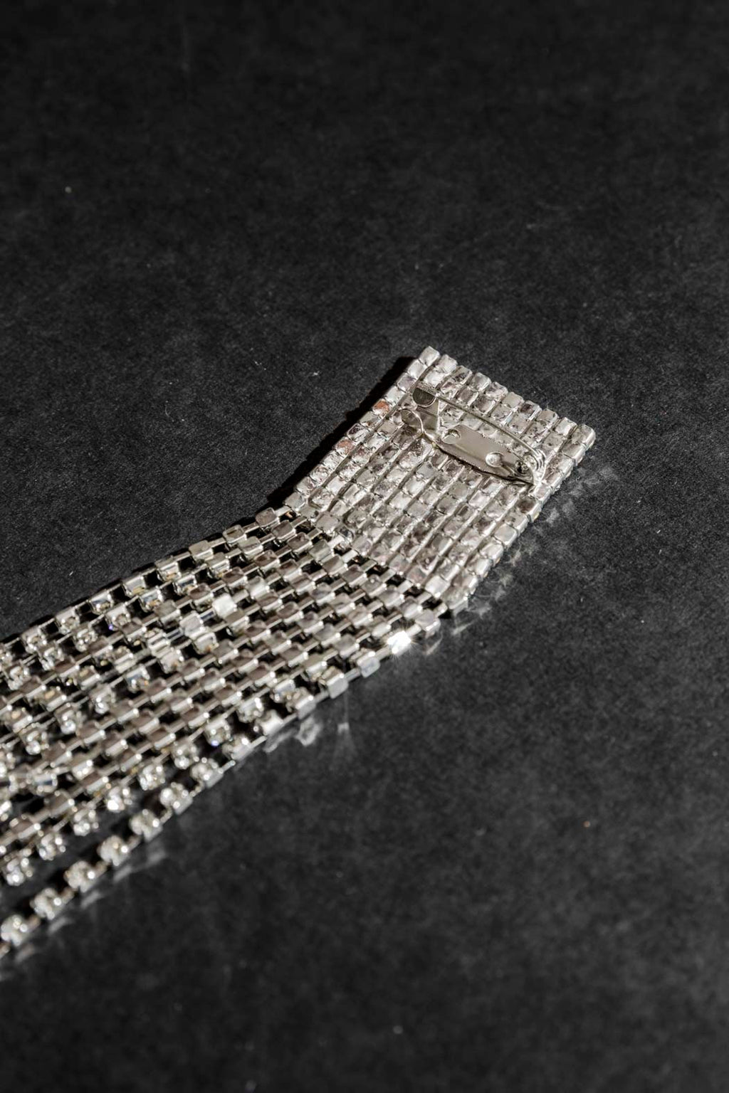 Silver Diamante Square Brooch Silver O/S
