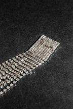 Silver Diamante Square Brooch Silver O/S