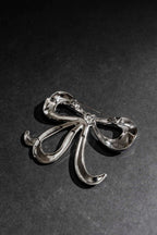 Silver Bow Brooch Silver O/S