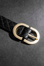 Black Embossed Classic Belt Black O/S