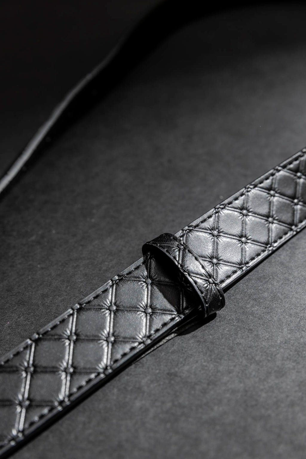 Black Embossed Classic Belt Black O/S