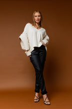 Black Waxed Cargo Pant