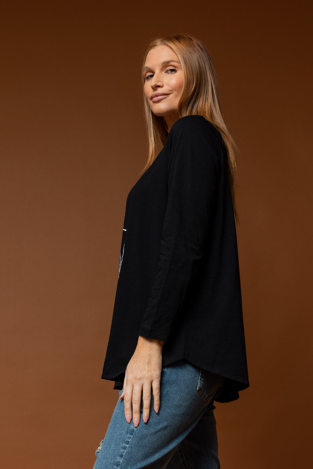 Black Ponytail Long Sleeve Tee