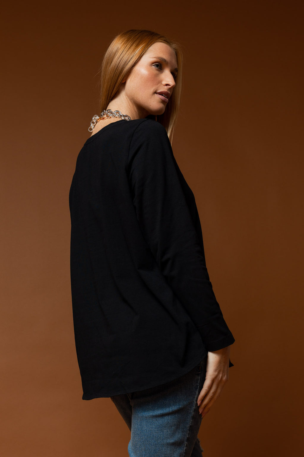 Black Ponytail Long Sleeve Tee
