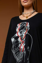 Black Ponytail Long Sleeve Tee