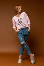 Long Sleeve Pink Ponytail Tee