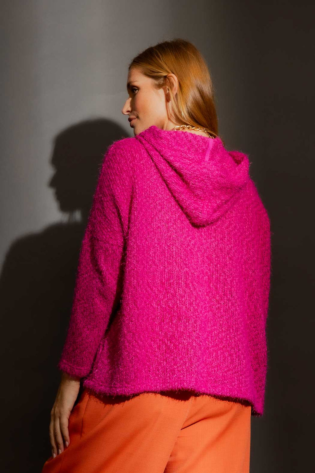 Pink Fluffy Hoodie Jumper