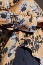 Gold Floral Silky Blogger Shirt Gold Floral