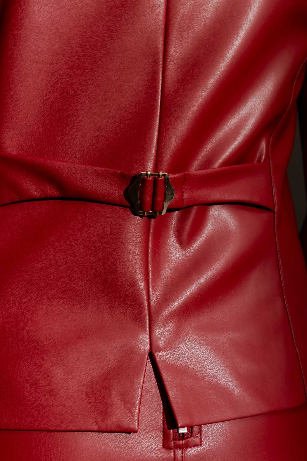 Red Faux Leather Vest