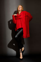 Red Chunky Knit Scarf Red O/S