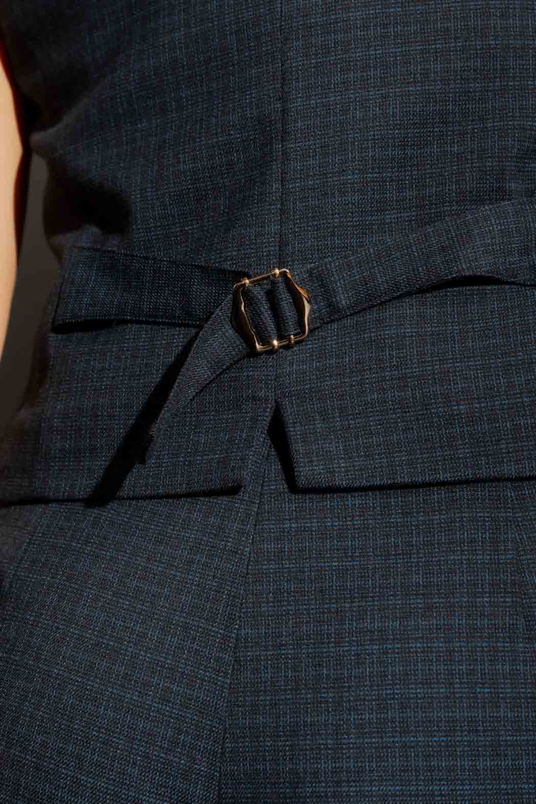 Navy Check Tailored Vest