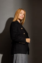 Black Ponte Belted Sisca Blazer