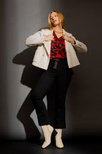 Black Ponte Crop Flare Pant