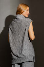Grey Cosy Cowl Neck Vest