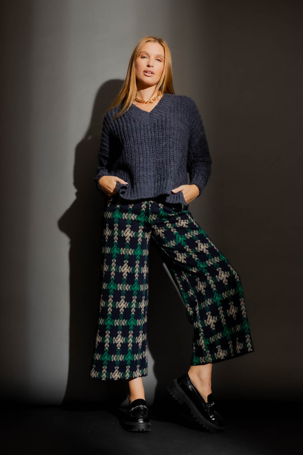 Navy/Green Jet Culotte Navy