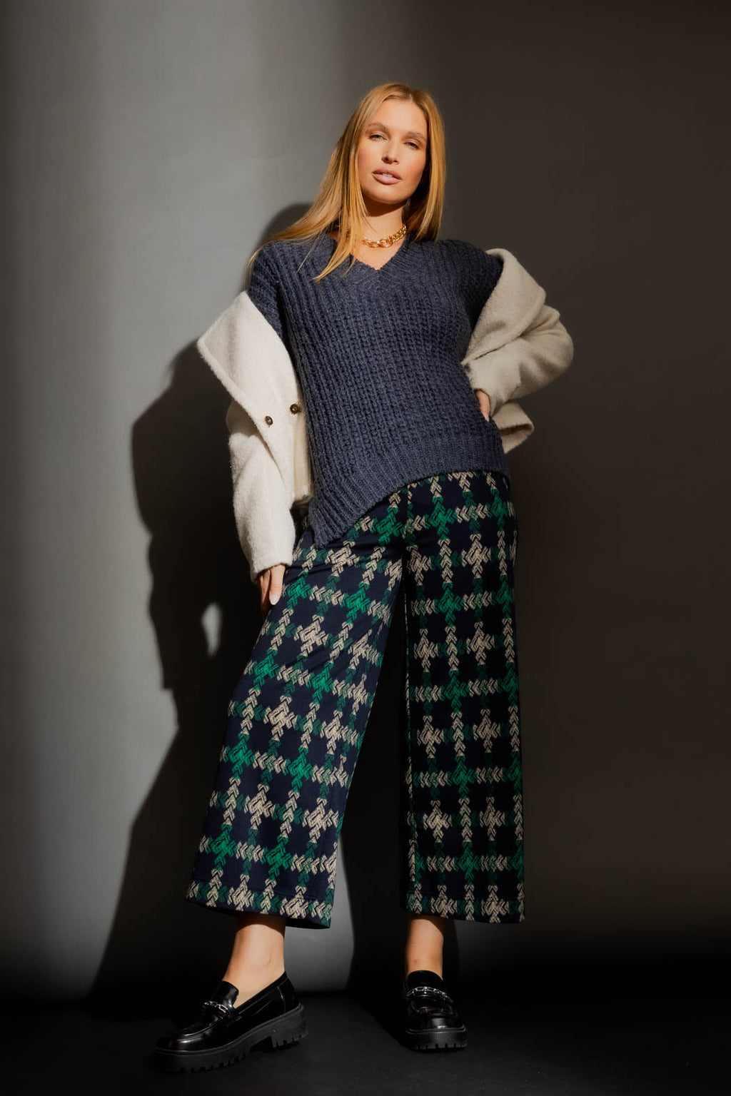 Navy/Green Jet Culotte Navy