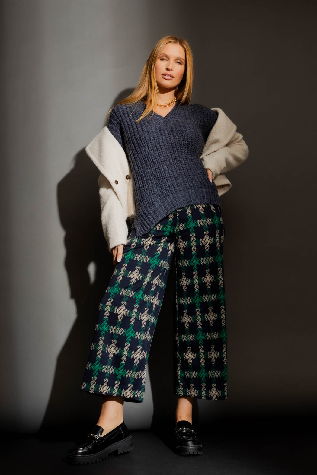 Navy/Green Jet Culotte Navy