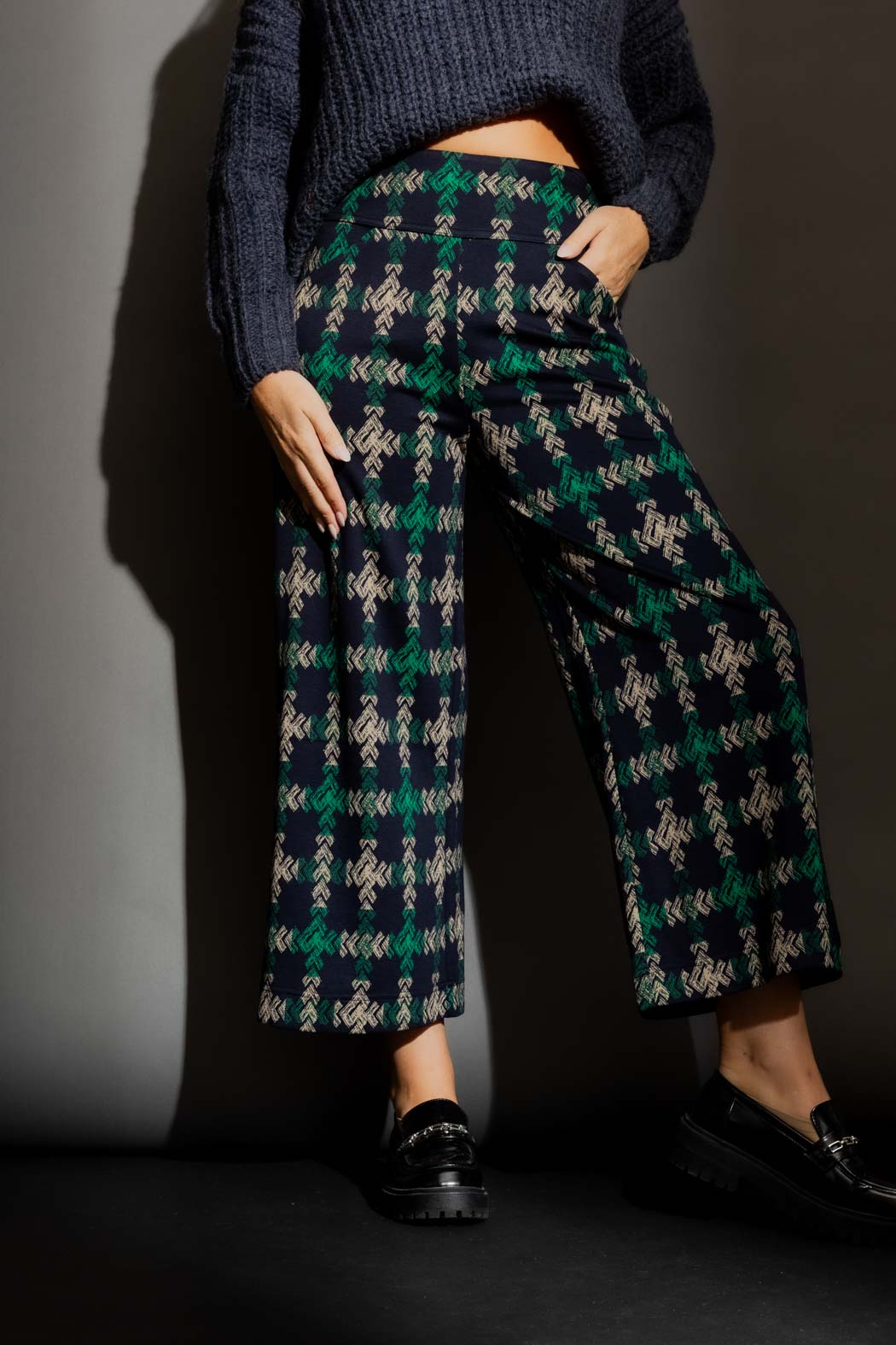 Navy/Green Jet Culotte Navy
