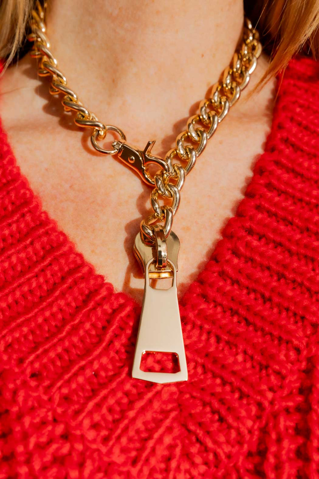 Gold Zip Me Up Necklace